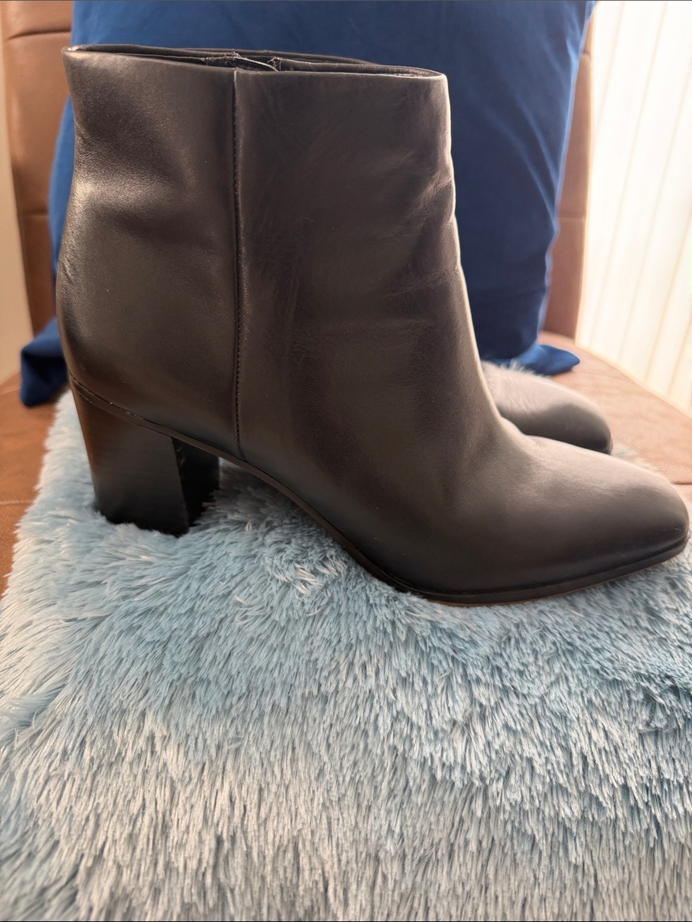 Franco Sarto Classic Women's Black Leather Ankle Boots